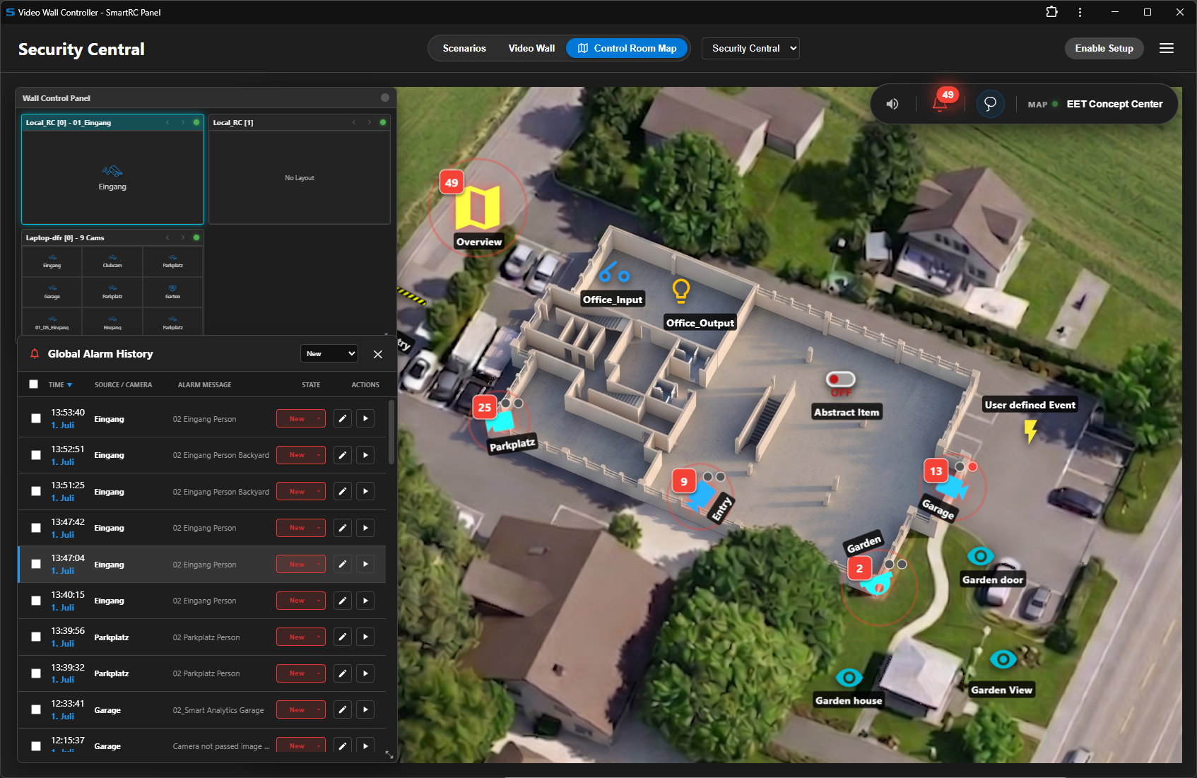 Smart RC Controller - Control Room Map Alarm